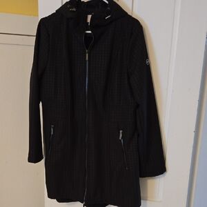 Michael Kors Houndstooth Print Jacket with Hood